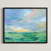 "Pleasant Valley" - Art Print in Lilac by Lindsay Megahed - Framed