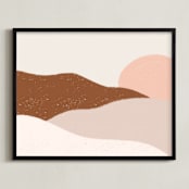"Desert Sun" - Art Print in neutral by Kayla Dawson - Framed