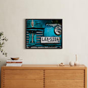 "Rusted Antique" - Art Print in Metallic Blue by Jason Derck - In a Room