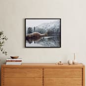 "Winter Kayak" - Art Print in dove blue by Eva Marion - In a Room