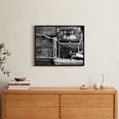 "Old World Travelers" - Art Print in Black and White by Janet Cruz - In a Room