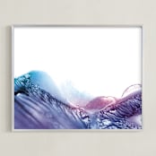 "over the horizon" - Art Print in violet by Helen Halik - Framed