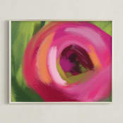 "Rosie Day" - Art Print in Vivid Pink by Artsy Canvas Girl Designs - Framed
