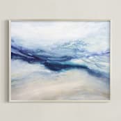 "Expanse" - Art Print in Muted Sky Blue by Teodora Guererra - Framed