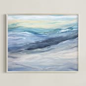 "Sterling Sea" - Art Print in Reef Blue by Teodora Guererra - Framed