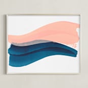 "Dancer by the Sea" - Art Print in Ballet Pink by Christina Flowers - Framed