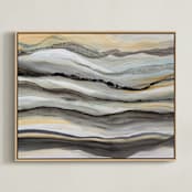 "Calico Tails" - Art Print in Calico by Teodora Guererra - Framed Canvas