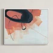 "Orange Abstraction" - Art Print in Coral Orange by Kirsta Benedetti - Framed Canvas