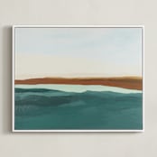 "Fall Abstract Seascape" - Art Print in Rust by Caryn Owen - Framed Canvas