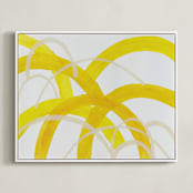 "Mountain Sunshine" - Art Print in Sunshine Yellow by Christina Flowers - Framed Canvas