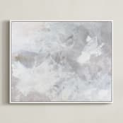 "Melody in White" - Art Print in white grey by Teodora Guererra - Framed Canvas