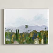 "Los Angeles landscape" - Art Print in Green Hills by Kelly Witmer - Framed Canvas