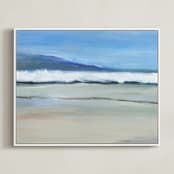 "Neutral Coast" - Art Print in breeze by Jenny Partrite - Framed Canvas