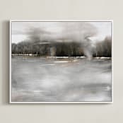"You Never Know" - Art Print in Grey by Michelle Jean - Framed Canvas