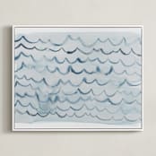 "waves" - Art Print in pool blue by Kelly Witmer - Framed Canvas