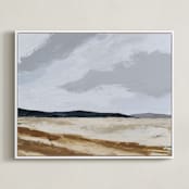 "US 90 To Valentine" - Art Print in Mist by Kati Ramer - Framed Canvas