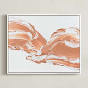 "Lost in Time" - Art Print in Peach by Sarah Lund - Framed Canvas