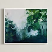 "Homeland" - Art Print in Forest Green by Brittany Fan - Framed Canvas