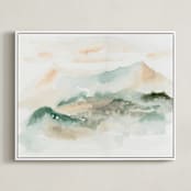 "Insight" - Art Print in Mist by Lindsay Megahed - Framed Canvas