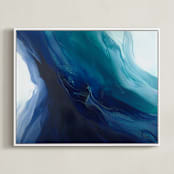 "Caribbean Silk" - Art Print in caribbean blue/teal by Teodora Guererra - Framed Canvas