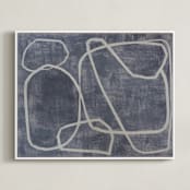 "Squiggles" - Art Print in Blue Grey by Camille Pietrow - Framed Canvas