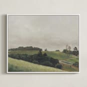 "Peaceful Vines" - Art Print in warm sky by Amanda Phelps - Framed Canvas