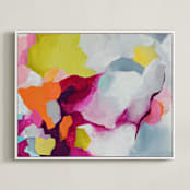 "Infusion" - Art Print in Fuchsia by Mya Bessette - Framed Canvas
