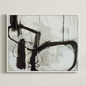 "Abstract Untitled 1" - Art Print in Black and White by Kirsta Benedetti - Framed Canvas