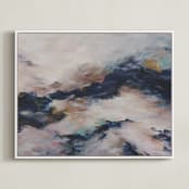 "Enough" - Art Print in Navy by Candice Buchanan - Framed Canvas