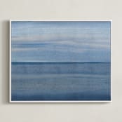 "Blue Horizon" - Art Print in ocean by Cass Imagines - Framed Canvas