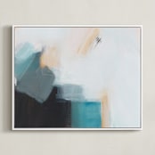 "Coast 1" - Art Print in Coastal Blue by AlisonJerry - Framed Canvas