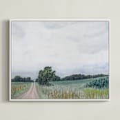 "Timeless" - Art Print in Fields of Green by Hettie Roberts - Framed Canvas