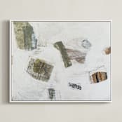 "Woolen" - Art Print in Olive by Jennifer Daily - Framed Canvas