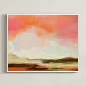 "Desert Walk" - Art Print in Desert Pink by AlisonJerry - Framed Canvas