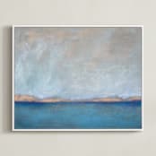 "Linen Coast" - Art Print in Soft Sea by Julia Contacessi - Framed Canvas