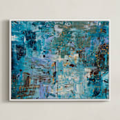 "Blue Ocean I" - Art Print in Waves by Carmen Guedez - Framed Canvas