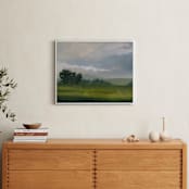 "Broken Clouds" - Art Print in Stormy Green by Stephanie Goos Johnson - In a Room