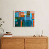 "Patches" - Art Print in Denim blue by Bethania Lima - In a Room