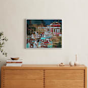 "Venice at night" - Art Print in Blue and Earth colors by Oana Prints - In a Room