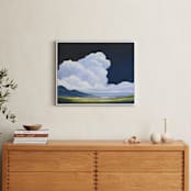 "Porcelain Sky" - Art Print in classic blue by Mya Bessette - In a Room