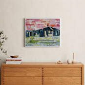 "View of Our Mountain" - Art Print in Sunset Pink by Kristin John - In a Room