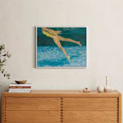 "Submerge II" - Art Print in Underwater Deep Blue by Debra Butler - In a Room
