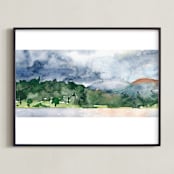 "Lush Coast Kenmare Ireland" - Art Print in Forest Green by Eva Marion - Framed