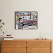 "Cuban Buildings" - Art Print in Weathered Gray by Michelle S. - In a Room