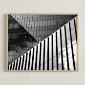 "Subdivision #1" - Art Print in noir black by Van Tsao - Framed