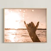 "Shaka" - Art Print in Golden Hour by Ashley Kaneko - Framed