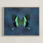 "Fly Away #1" - Art Print in Outer Space Blue by Kisco Print Shop - Framed