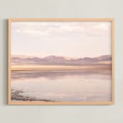 "desert lake" - Art Print in pastel by jessi gilbert - Framed