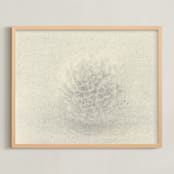 "Sea Urchin" - Art Print in ivory creamy grey by Elisabeth Larson - Framed