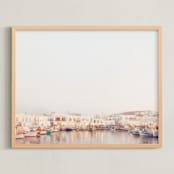 "Evening in Greece" - Art Print in Grecian Slate by Gabrial Reising - Framed